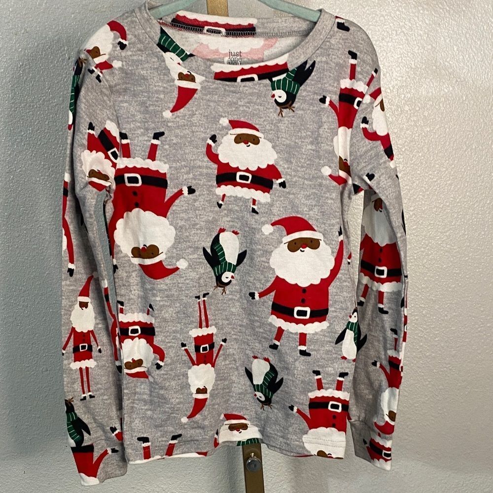 Carter's black Santa PJ top- Size 6